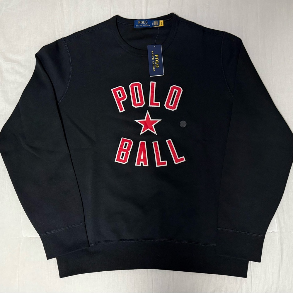 Polo by Ralph Lauren           Black Crewneck Sweater.      “Polo ⭐️ Ball”